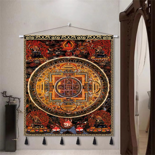 Xizang Thangka Hanging Painting Fabric Tapestries Decorative Painting Vertical Mural Wall Cloth Hanging Cloth Background Cloth