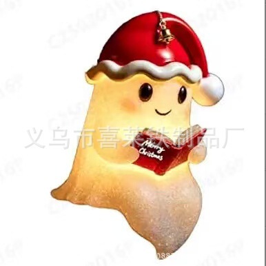 Cute Ghost Reading Book Lamp可爱的幽灵阅读书灯圣诞节幽灵夜灯|undefined