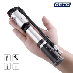 BETO Bicycle Pump, Mountain Bike Portable Pump with Pressure Gauge, Handheld 036 Pump