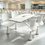 学校四人餐厅连体餐桌椅