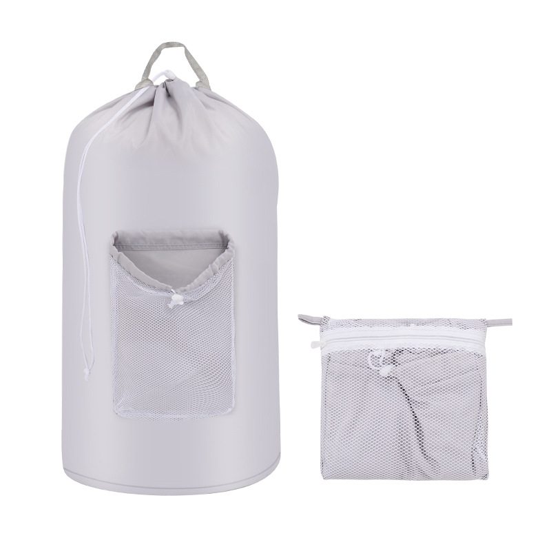 Amazon bolsa de lavandería de gran capacidad ajustable mochila bolsa de lavandería de viaje bolsa de almacenamiento de ropa portátil de campamento al aire libre