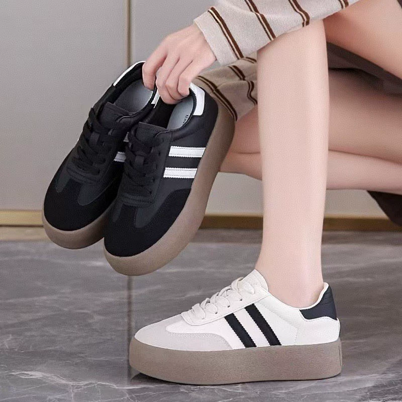 Маленькие белые туфли женские толстые подошвы 2024 весна и осень новая обувь Argand Trailing Boucle Da Campus повседневные туфли