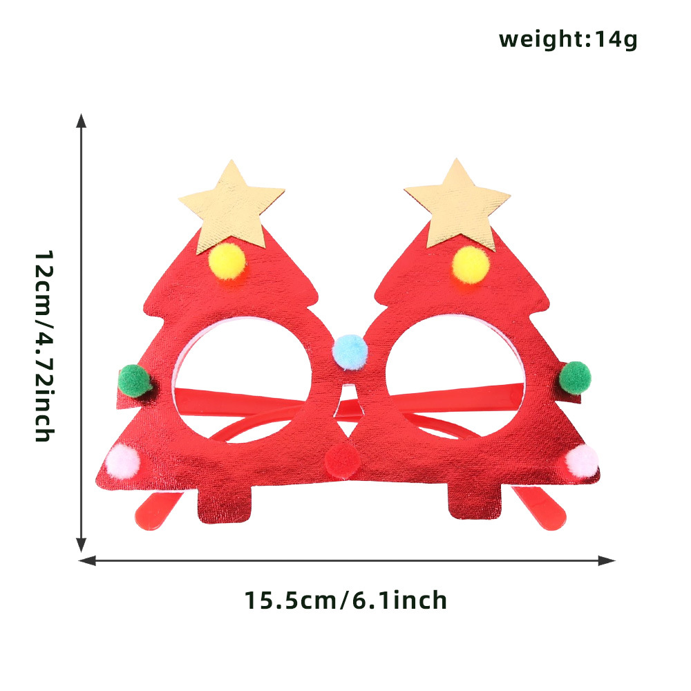 Navidad transfronteriza gafas de decoración para adultos niños regalos de Navidad tela estampada árbol de Navidad caja de regalos marco de gafas de fiesta