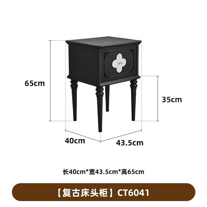 French Retro Bedside Table New Bedroom Bedside Narrow Cabinet Removable Small Solid Wood Bedside Table Square