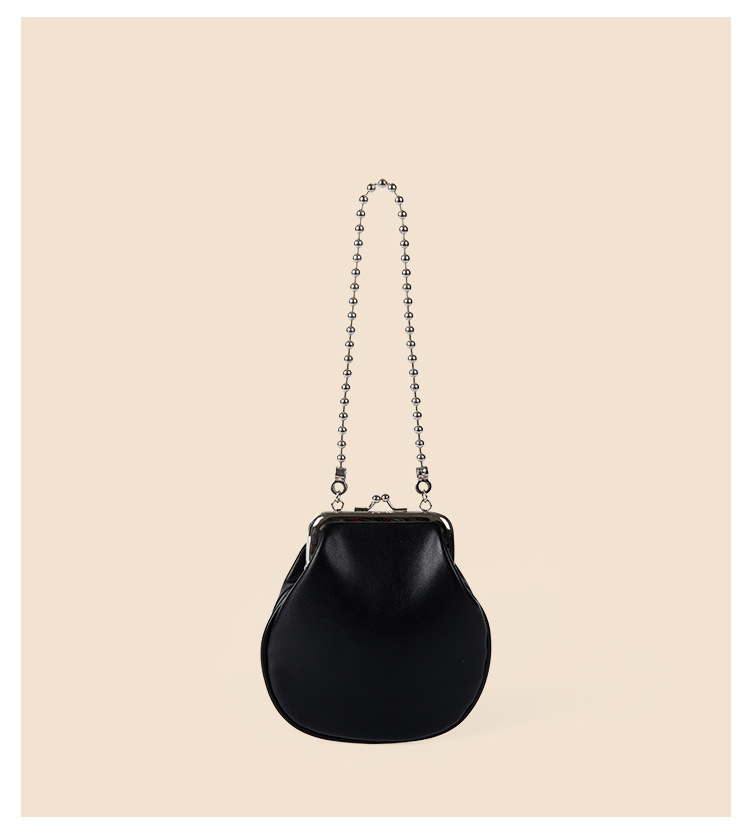 Beaded chain mini crossbody simple and exquisite, small shell bag, fashionable clip handbag, women's niche high-end_voghion.com