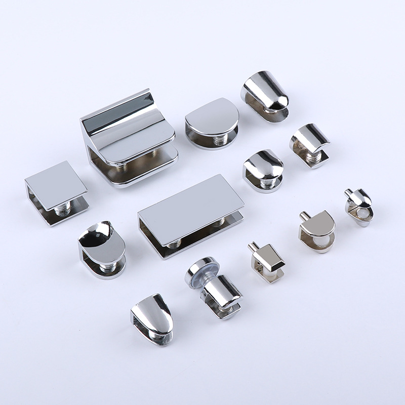 Glass clamp, glass fixing clip, partition glass holder, half-round square support bracket, shelf clip