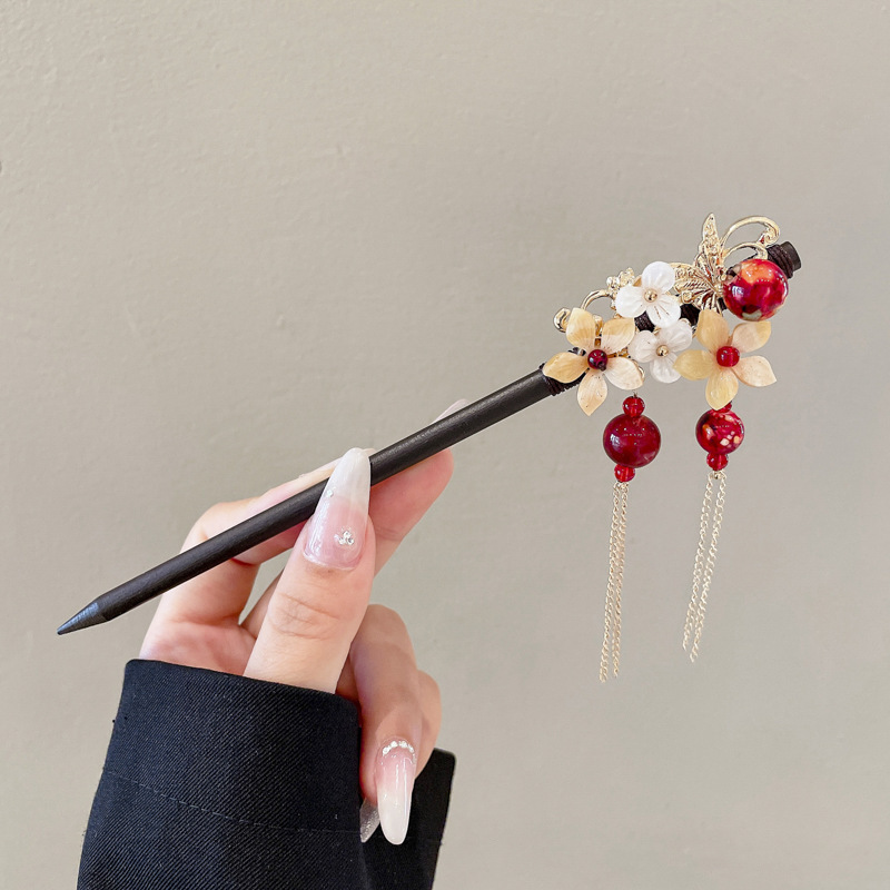 Orquídea de estilo antiguo broche de orquídea de franela nuevo estilo chino de primavera adornamiento de cabello temperamento disco broche de cabello simple broche nicho tocado