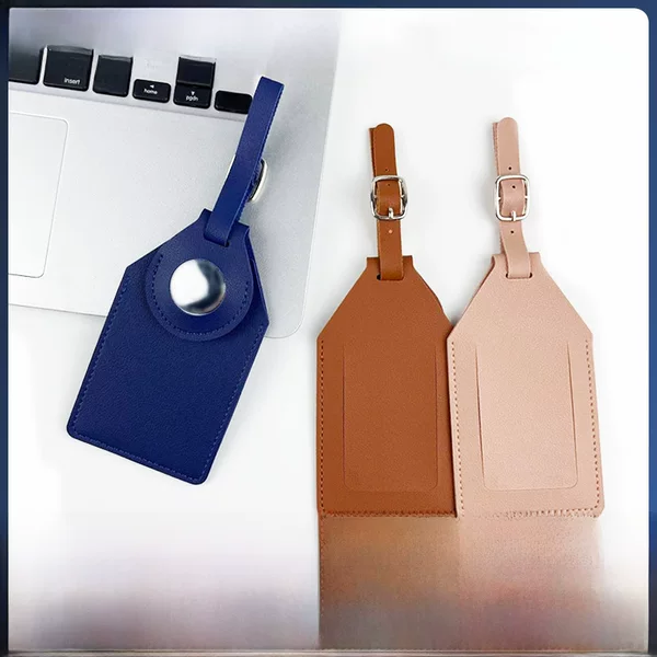 Cross-border pu leather anti-lost luggage tag tracker airtags boarding pass locator protective cover luggage tag