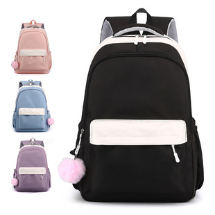 2024 Cross-border New Korean Style Fresh Girl Schoolbag High-value Simple Light Portable Waterproof Candy Color Backpack