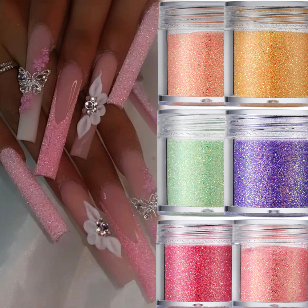 Foreign Trade 16-Color Nail Art Glitter Set Ultra-Fine Laser Sugar Powder Magic Crystal Powder Resin DIY Nail Art Materials