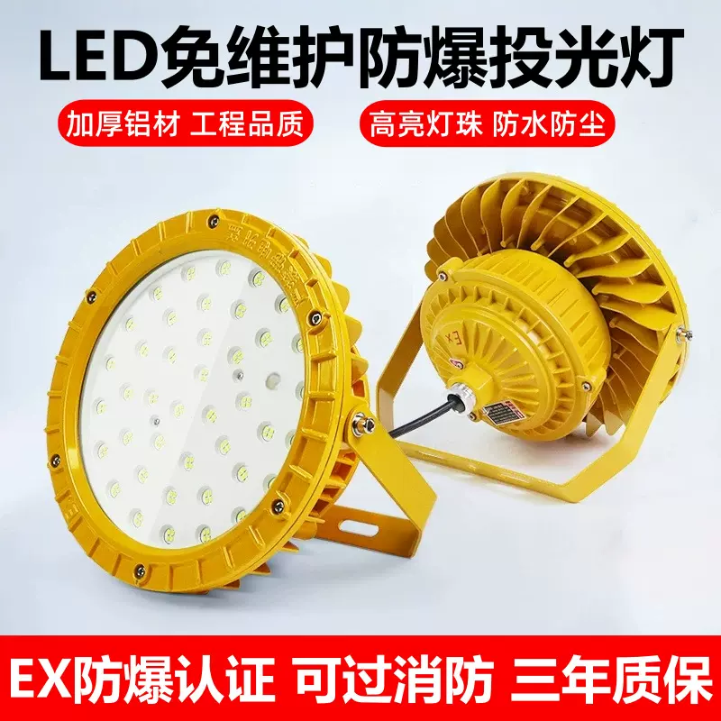 LED防爆灯加油站罩棚灯化工厂仓库车间圆形工矿灯工业防腐投光灯