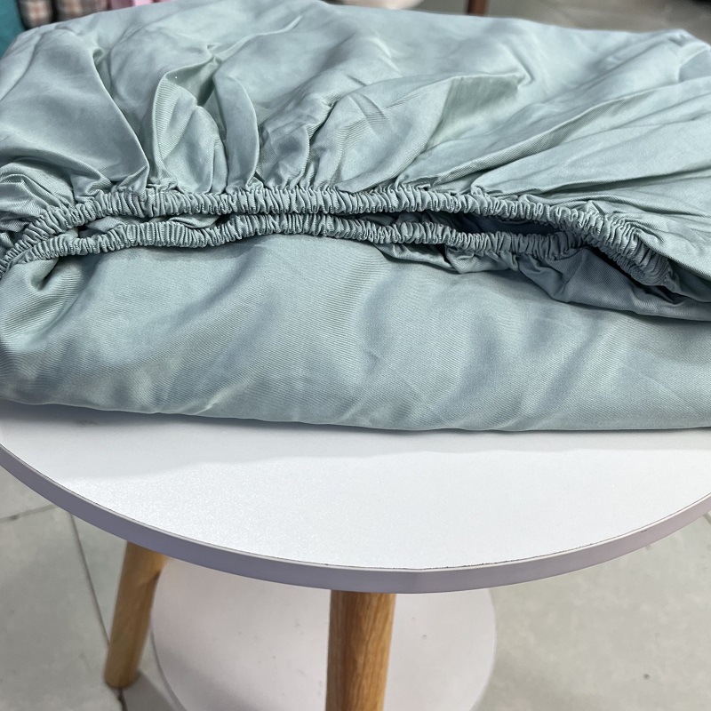 Juego de Sábanas Ajustables Tencel de una Pieza, Color Sólido, Protector de Colchón, Cubrecama Antipolvo, Refrescante para Verano, Transpirable, Juego de Tres Piezas Elevadas