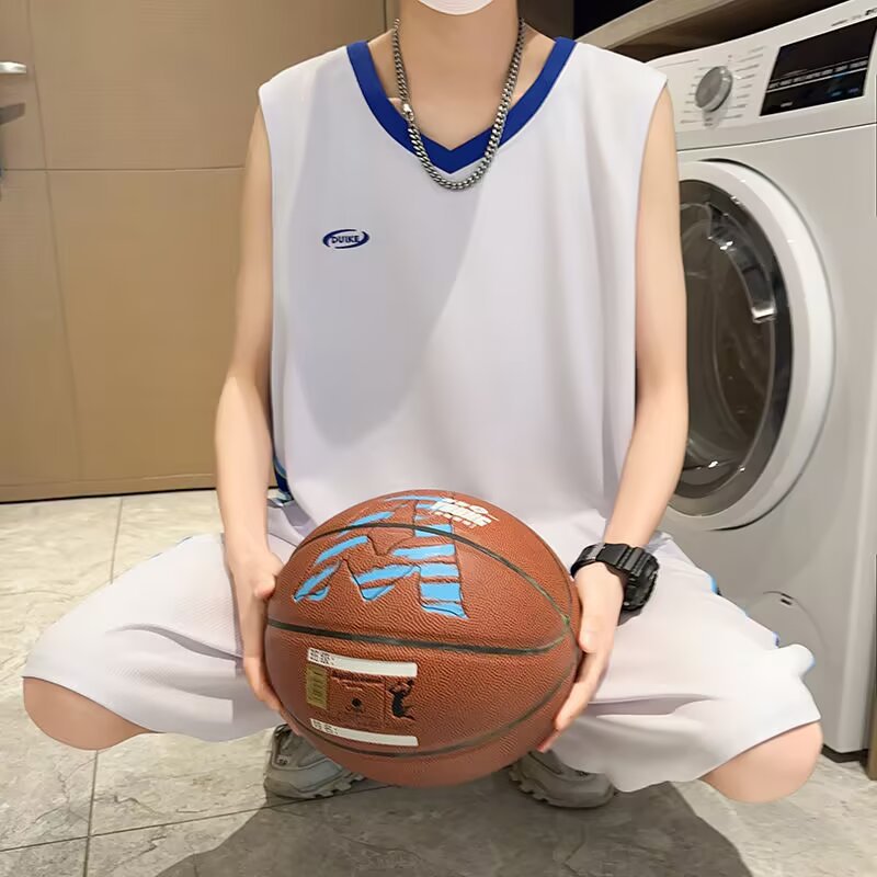 Shirt Less Clothing Sportswear suit Men's Summer Short-sleeved T-shirt Basketball Clothes Casual Shorts Two-piece Korean Fashionable