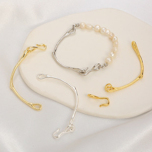 Electroplated Dummy Color Keeping Half Bracelet Niche Entry Luxury Irregular Solid Bend Tube diy Adjustable Bracelet Accessories