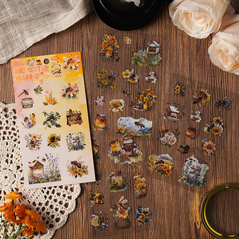 Cross-border Yueya Qingfeng Series Pegatinas de pet transparentes a prueba de agua Diario de bricolaje Decoración Collage Material Pegatinas