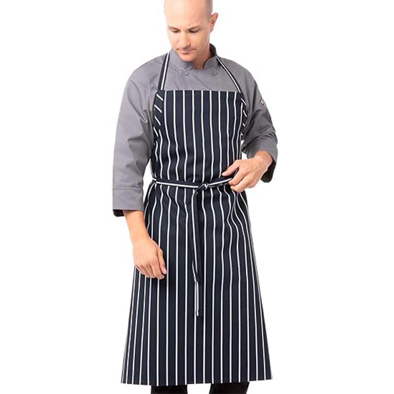 Transfronterizos coreanos moda poliéster algodón delantal rayas cocina hogar café restaurante occidental ropa de trabajo delantal al por mayor personalizado