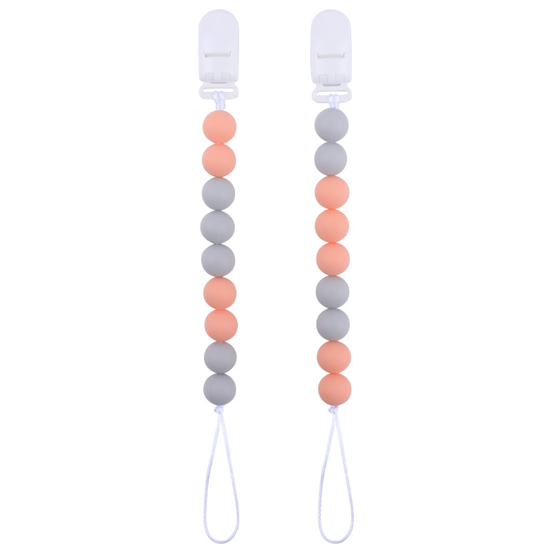 Suministros para bebés Cadena de chupete creativo bebé silicona mordedura molar anti-gota cadena dos conjuntos
