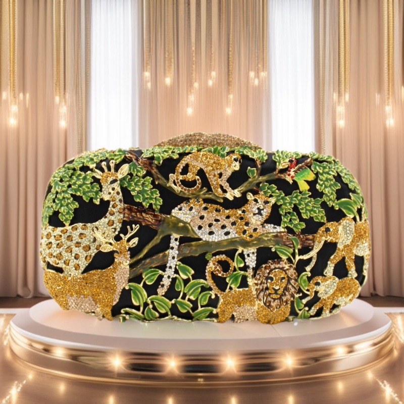 Bolsa de cristal animal transfronteriza Animal Bosque hueco de diamante bolsa de cena de diamante bolsa de mano de mujer