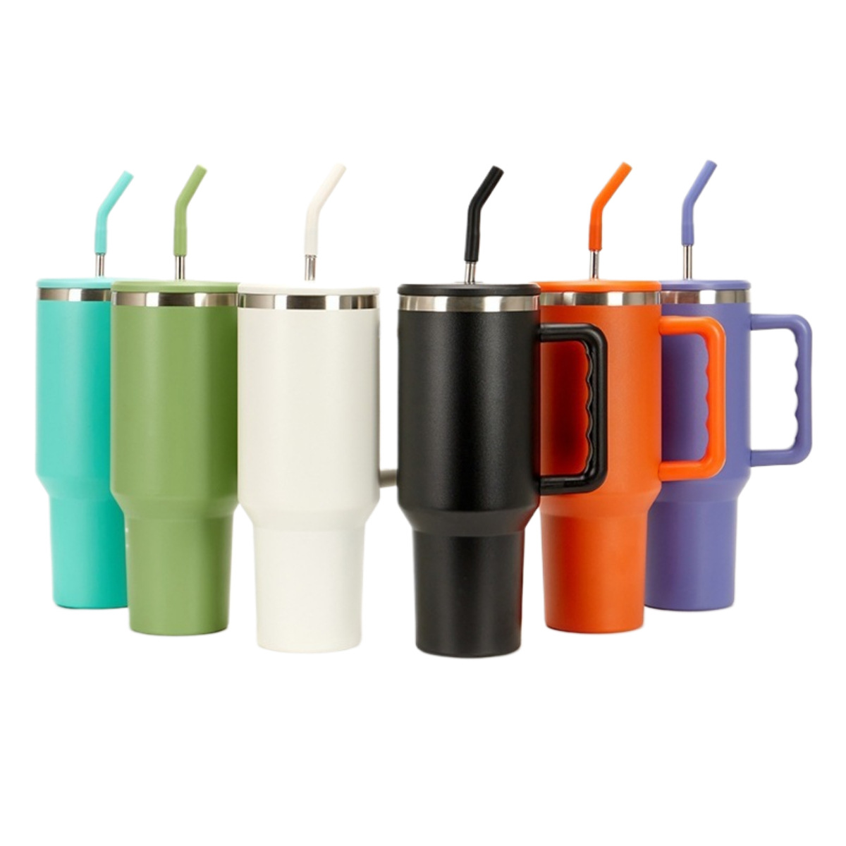 Taza de vacío de acero inoxidable 304 transfronterizo 40Oz con mango Taza de helado de paja Taza de coche de gran capacidad al aire libre