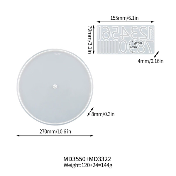 Малый круглый молд без цифр, арабские цифры_MD3550, MD3322