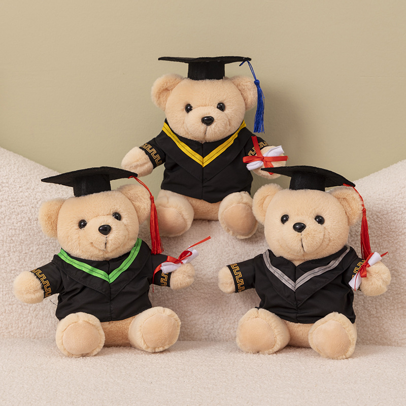 Doctor Sombrero Graduación Oso Escuela Peluches Muñeca de trapo Licenciatura Maestría Ropa de muñeca Regalo conmemorativo de la temporada de graduación