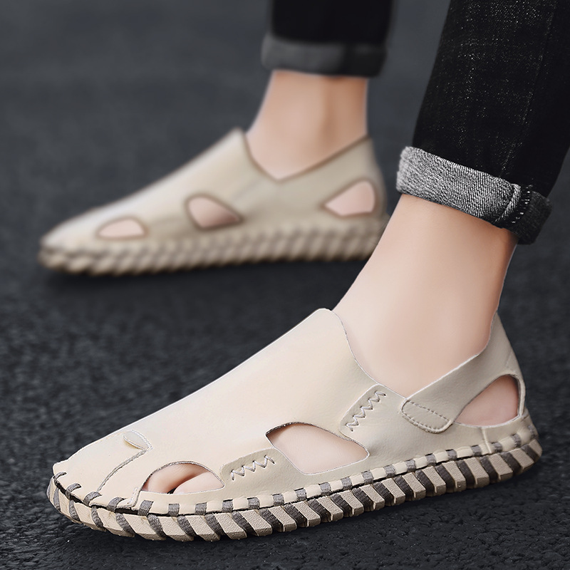 Transfronterizos zapatillas de cuero para hombres 2026 nuevos zapatos de conducción perezosos transpirables para hombres zapatos casuales de cuero
