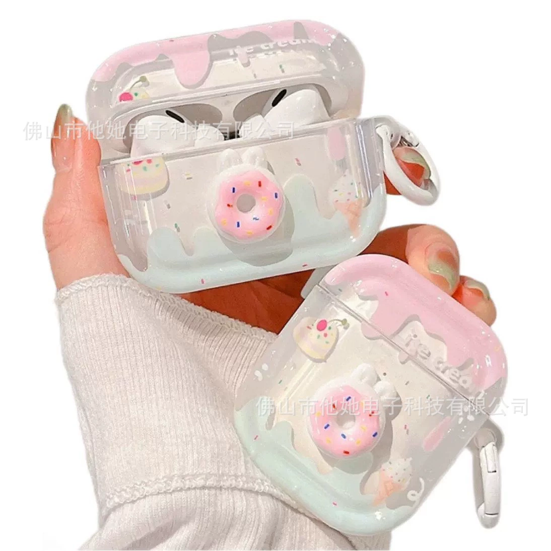 Apple, cute three dimensional compatible donut, protective case, iPhone2, wireless headphones, 3/4, bluetooth