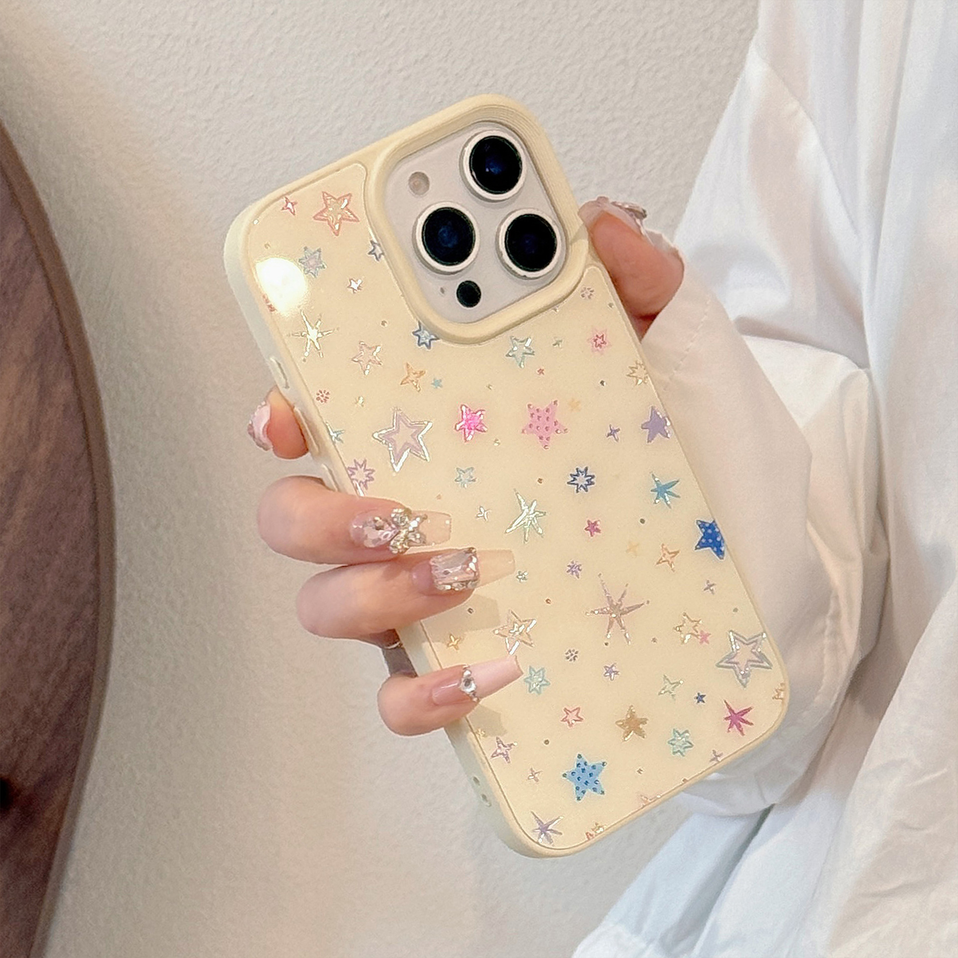 Protective Phone Case With Gilt Colorful Stars For Iphone Models_voghion.com