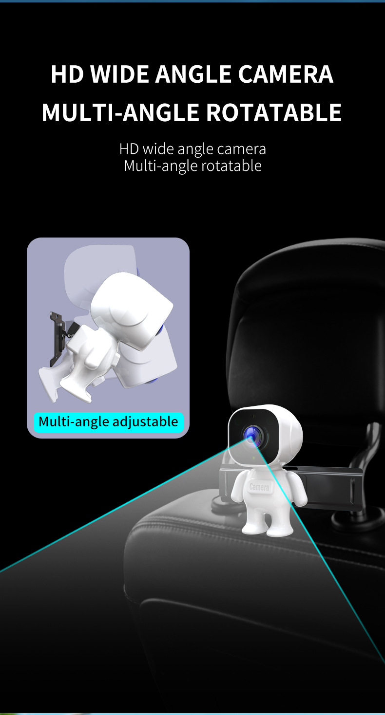 Car-Mounted Baby Monitor with 4.3-Inch Foldable Display + Night Vision Camera for Rear Seat Monitoring