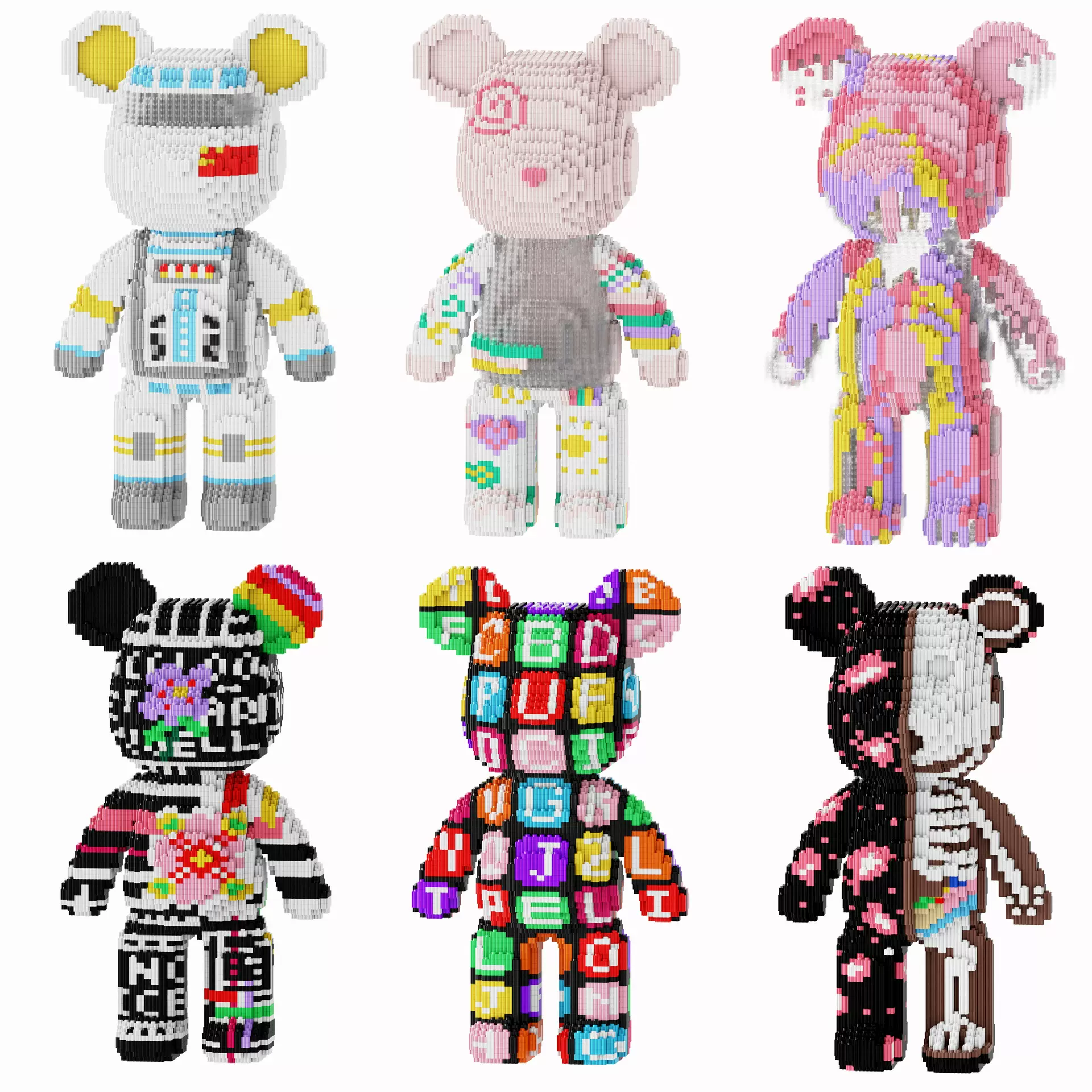 71cm超大号55cm暴力熊积木bearbrick 网红潮玩流体熊客厅落地摆件