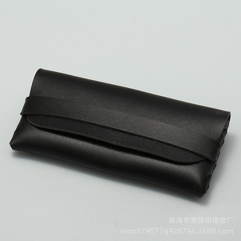 厂批眼镜盒现货新款单钉皮质墨镜包手工编织太阳镜盒子可印LOGO|undefined