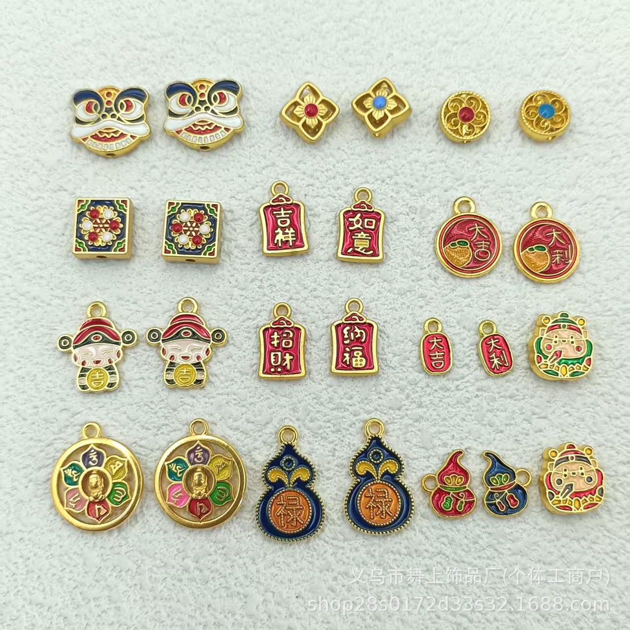 古法金滴油招财转运挂坠 biy编织 手链项链手串饰品吊坠配饰批发