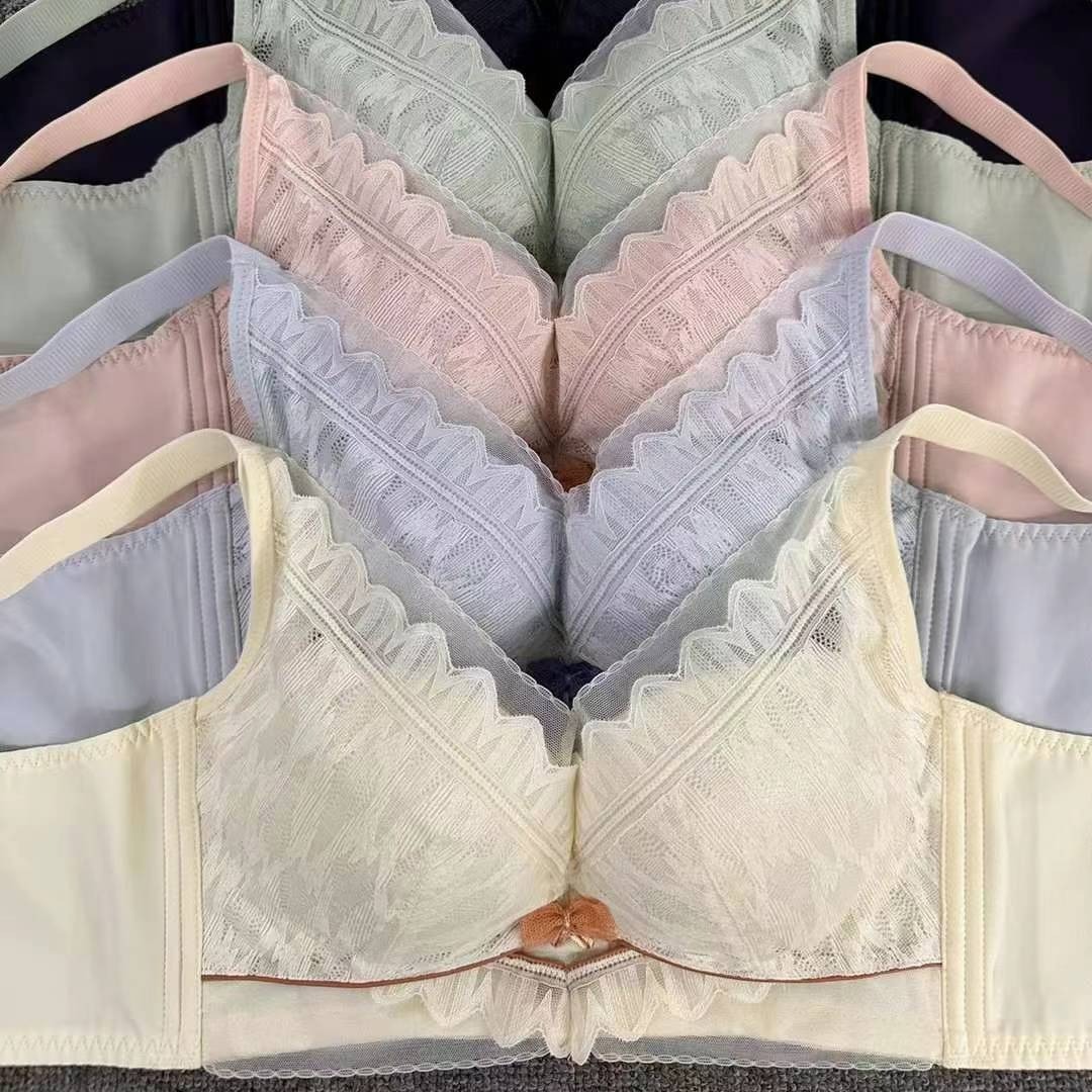 Nuevo sujetador de alta calidad de moda de encaje jacquard transpirable ajustable confortable cuatro botones tipo ropa interior de mujer