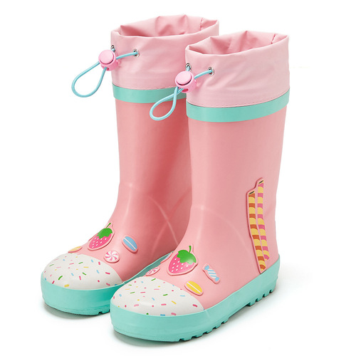 Lemon Baby Children's Rubber Rain Boots Cute Cartoon Student Rain Boots Baby Waterproof Water Shoes Wholesale Shipping