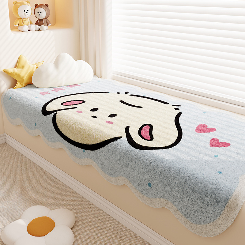 卡通飘窗台垫四季通用仿羊绒加厚垫子耐脏主卧阳台垫床边垫可代发