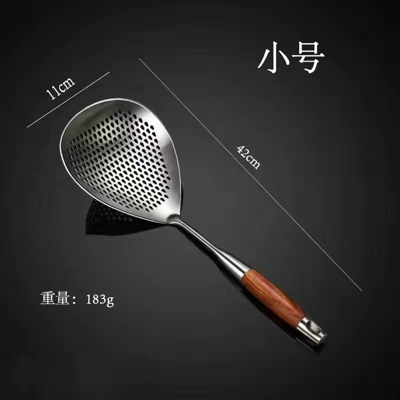acero inoxidable pimienta cucharas de cocina frita casera hueco cocina frita profundiza mango anti-escaldaduras para pescar fideos grande