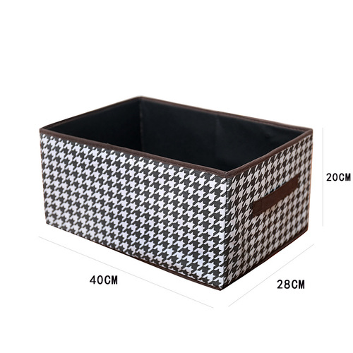 Houndstooth Pattern Clothing Storage Box Household Fabric Clothes and Pants Organizer Closet Layered Folding Storage Tool