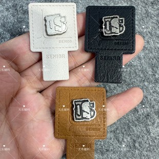 Manufacturer Leather Label Trademark Clothing Women's Bags Printing Concave and Convex Composite Leather Brand Jeans Jacket Customization