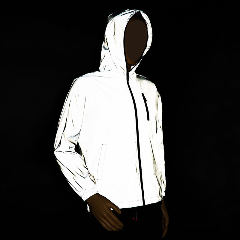 Autumn Couple's Trendy Brand Cross-border Luminous Jacket Trendy Jacket Men's Charge Windbreaker Japanese Style Loose Large Size Reflective Jacket Autumn Couple's Trendy Brand Cross-border Luminous Jacket Trendy Jacket Men's Charge Windbreaker Japanese Style Loose Large Size Reflective Jacket