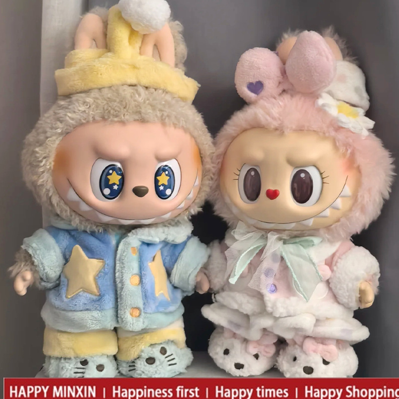 Labubu Doll Clothes 37cm 38 Vinyl First-Generation Clothes Mokoko Pajamas Doll Plush Spring Big Doll