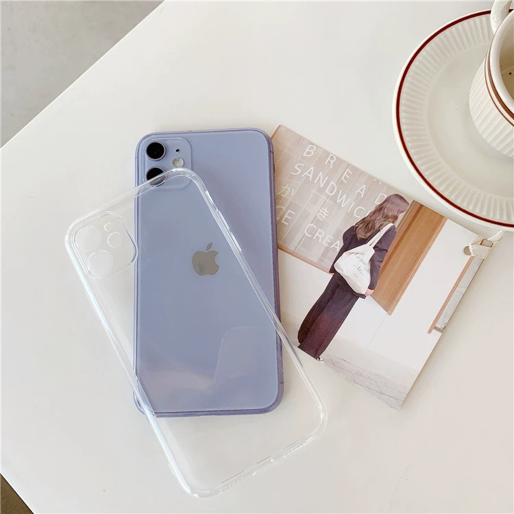 Чехол для телефона (Apple), TPU 1,5 мм прозрачный, полное защитное стекло с отверстием под шнур