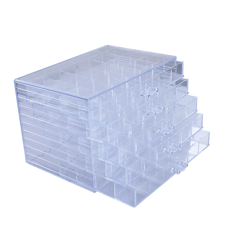 Nail art storage box jewelry classification box drill box acrylic 5-layer 120 drawer nail piece transparent thick large