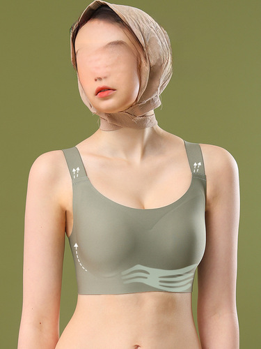 New seamless large size underwear for women with large breasts showing smaller breasts, thin anti-sagging breast reduction, no rims sports bra