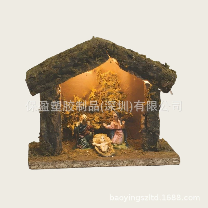 Рождественские украшения для кормушки, фигурки для домика в кормушке, праздничные религиозные поделки, домашние украшения, оптовая торговля для внешней торговли