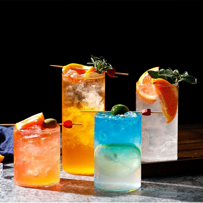 Heated Glass Bar Commercial Cocktail Cup Borosilicate Glass Cold Resistant Heat Resistant Cafe Minimal Cylindrical Cup