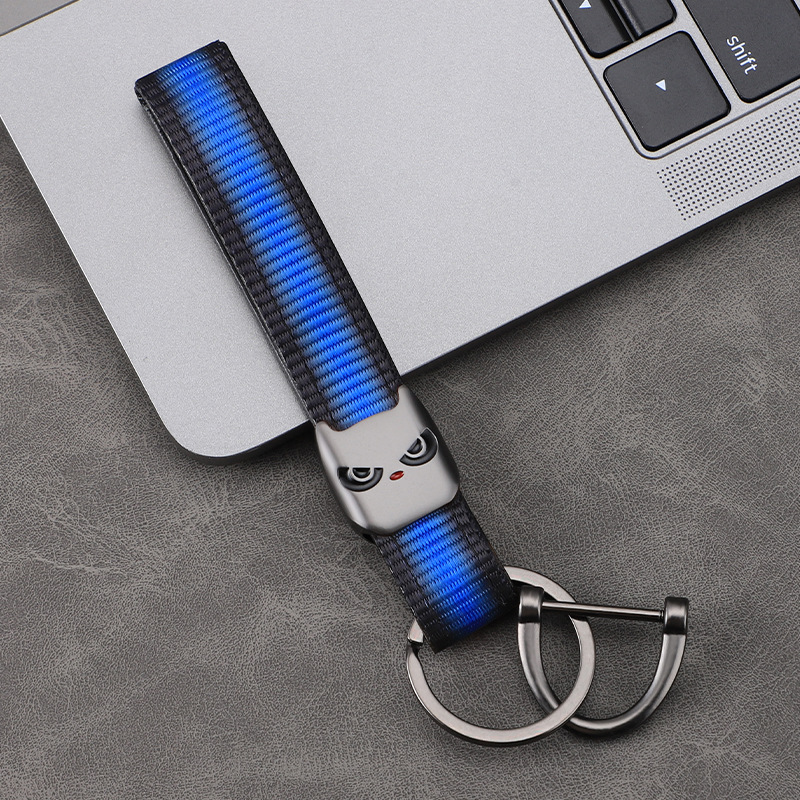 2024 nuevo llavero de coche de dibujos animados cuerda trenzada llavero metal aleación de zinc material colgante duradero a prueba de pérdidas