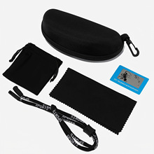 运动眼镜配件套装 | 硬壳盒 + 绒布袋 + 擦镜布 + 挂绳 + 测试卡
