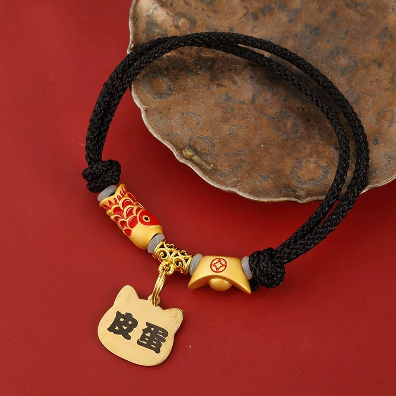 황금 잉어 고양이 머리 카드 [검은 밧줄]