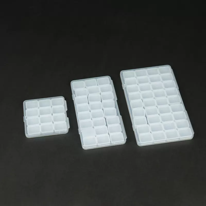 丙烯颜料调色盒塑料小号水彩翻盖颜料盒学生画画美术调色颜料盒子