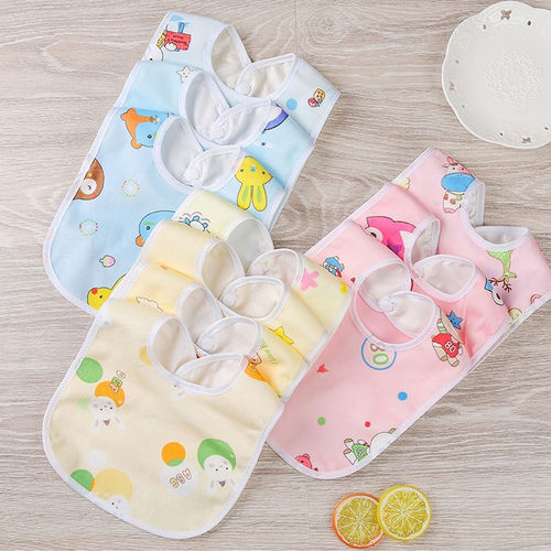 Baby crystal velvet bib bib cartoon newborn waterproof snap saliva napkin baby meal pocket U-shaped drop shipping